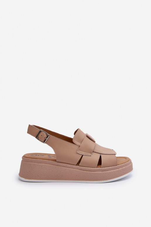 Vivitellia sandalias plataforma beige para mujer