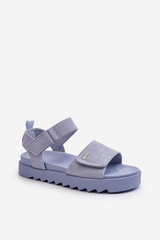 Sandalias de ante con plataforma Big Star color azul