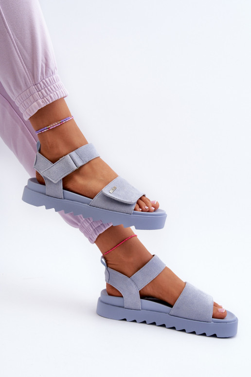 Sandalias de ante con plataforma Big Star color azul