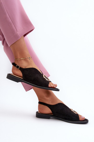 Sandalias de mujer de estilo elegante con adornos en color negro S.Barski 2