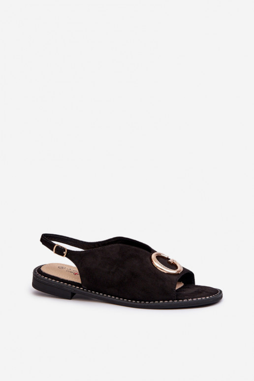 Sandalias de mujer de estilo elegante con adornos en color negro S.Barski