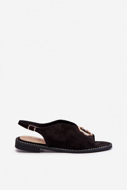 Sandalias de mujer de estilo elegante con adornos en color negro S.Barski
