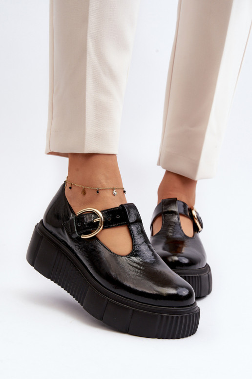 Zapatos con plataforma de charol en negro Zazoo