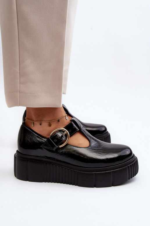 Zapatos con plataforma de charol en negro Zazoo