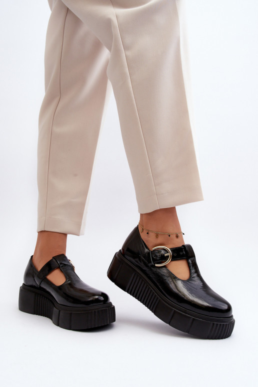 Zapatos con plataforma de charol en negro Zazoo