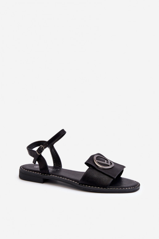 Sandalias de mujer con adornos en negro S.Barski