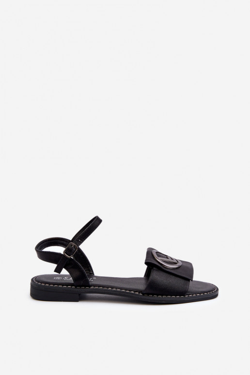Sandalias de mujer con adornos en negro S.Barski