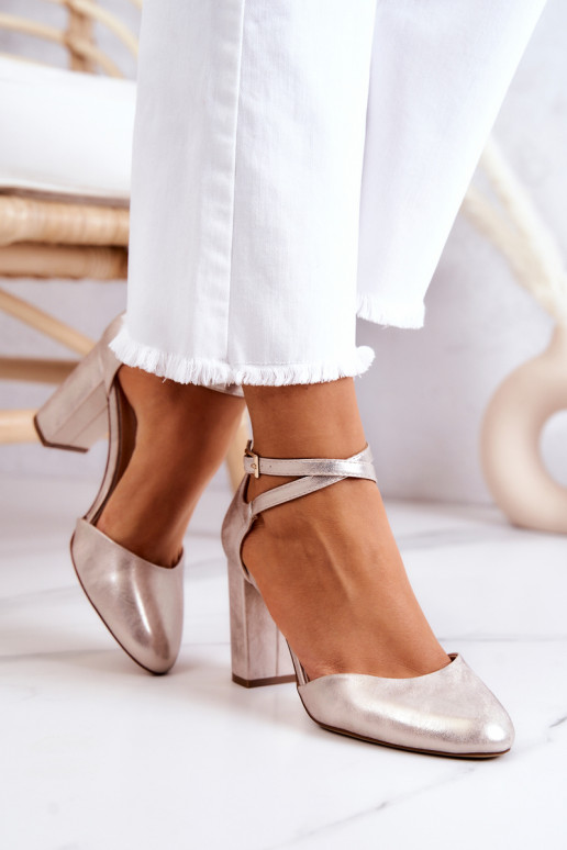 Zapatos con tacón Sergio Leone color oro Zapatos con tacón Sergio Leone color oro