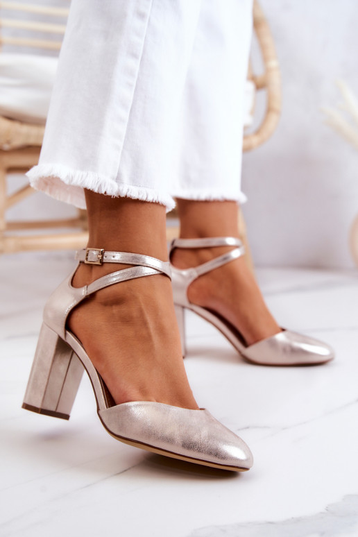 Zapatos con tacón Sergio Leone color oro Zapatos con tacón Sergio Leone color oro