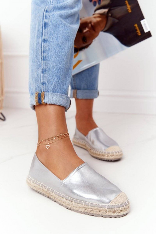 Alpargatas de piel Big Star color plata
