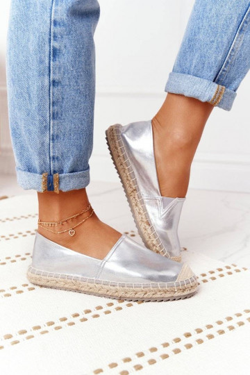 Alpargatas de piel Big Star color plata 2