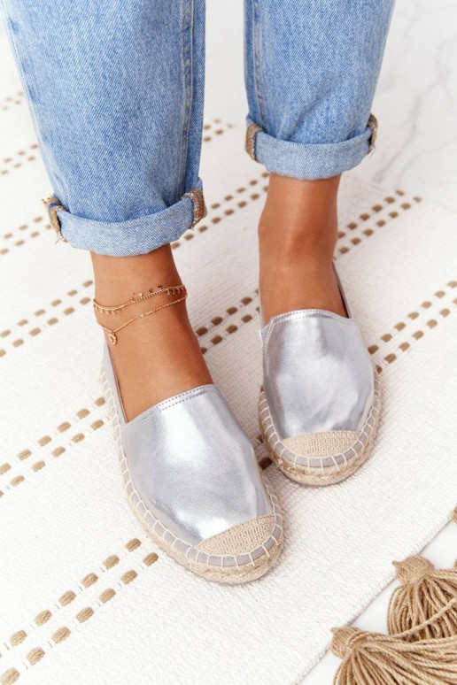 Alpargatas de piel Big Star color plata