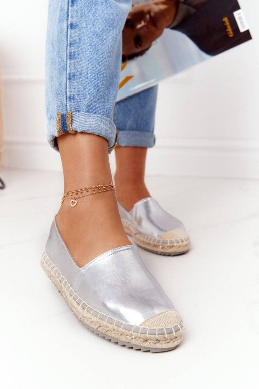 Alpargatas de piel Big Star color plata