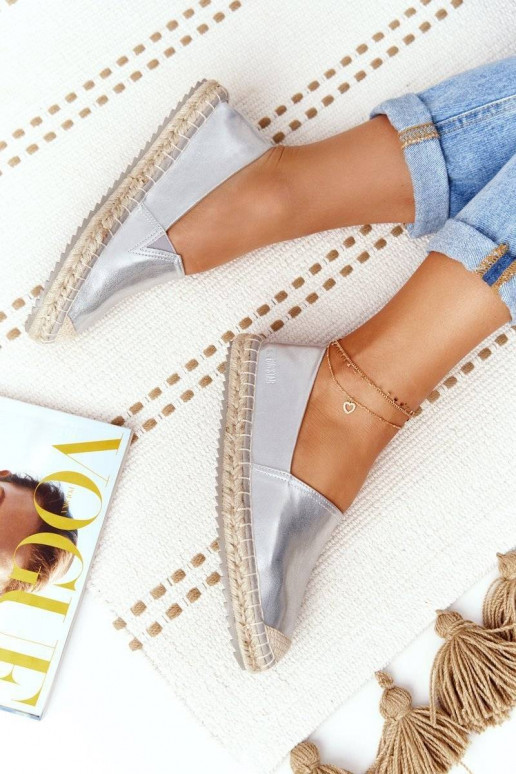 Alpargatas de piel Big Star color plata