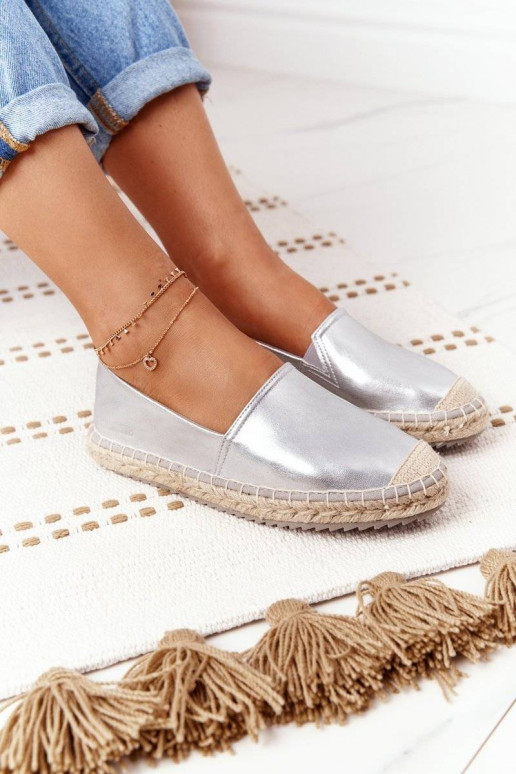 Alpargatas de piel Big Star color plata