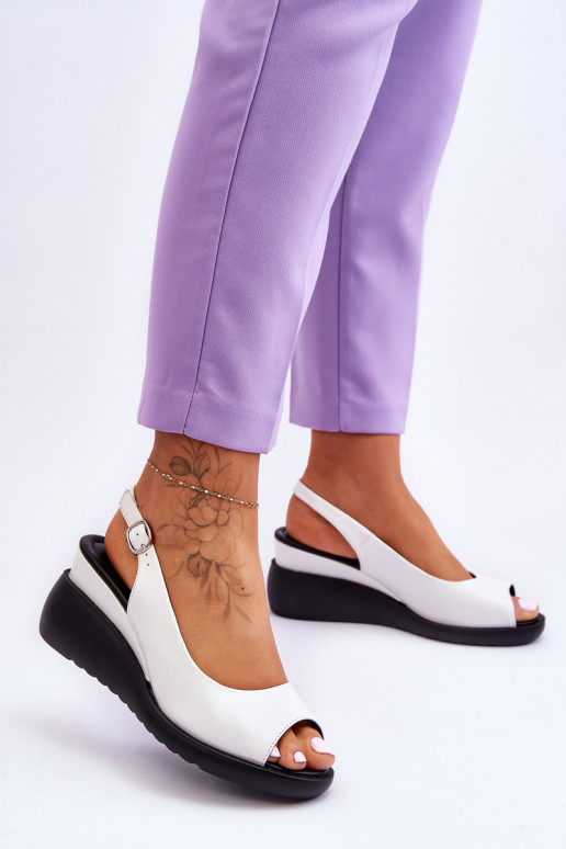 Sandalias blancas de Sergio Leone con plataforma