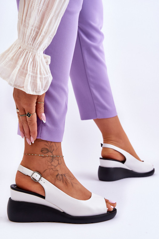 Sandalias blancas de Sergio Leone con plataforma