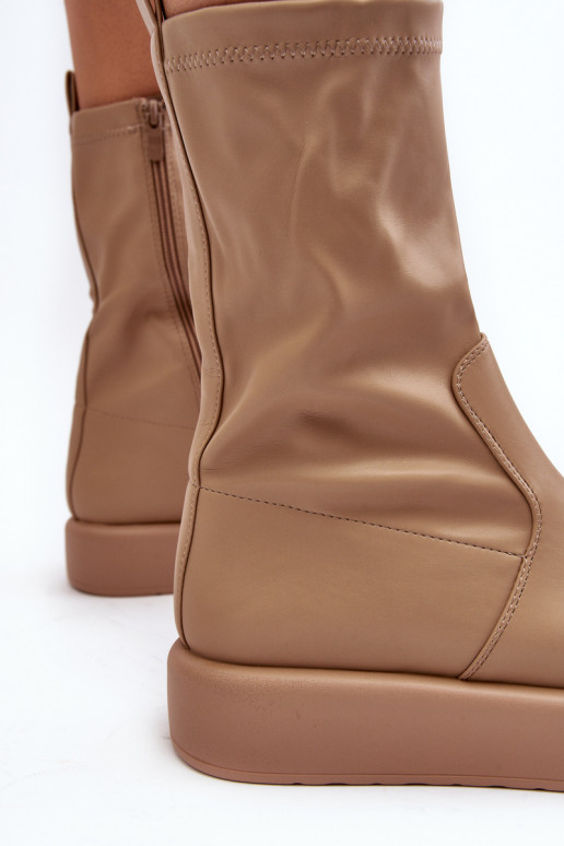 Botas con plataforma color beige Algedi