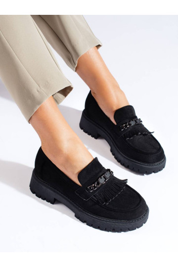 Mocasines de mujer ante negro Shelovet 2