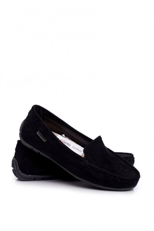Mocasines de mujer confeccionados en ecogamuza color negro Rerceria