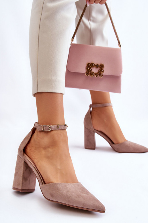 Zapatos tacón ante beige Lexie