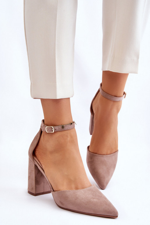 Zapatos tacón ante beige Lexie