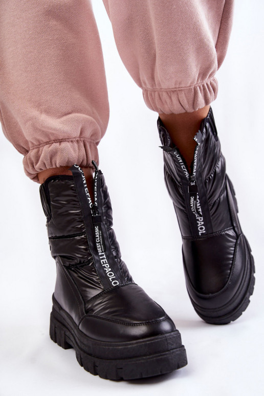 Botas de nieve con banda elástica en color negro.