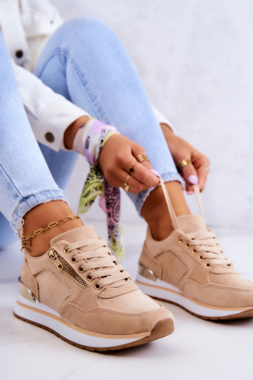 Zapatillas con plataforma en beige Riverside