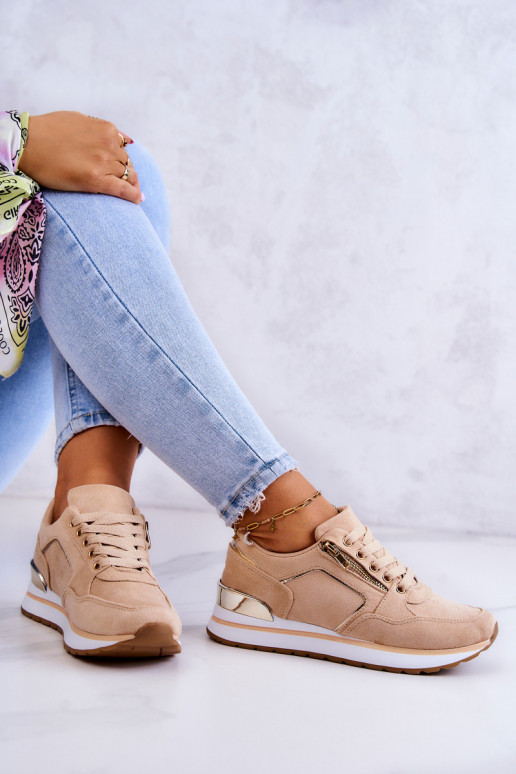 Zapatillas con plataforma en beige...
