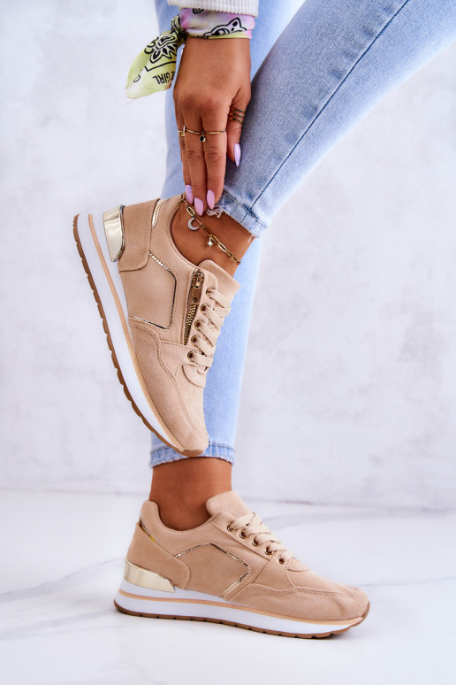 Zapatillas con plataforma en beige Riverside