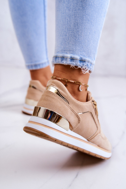 Zapatillas con plataforma en beige Riverside