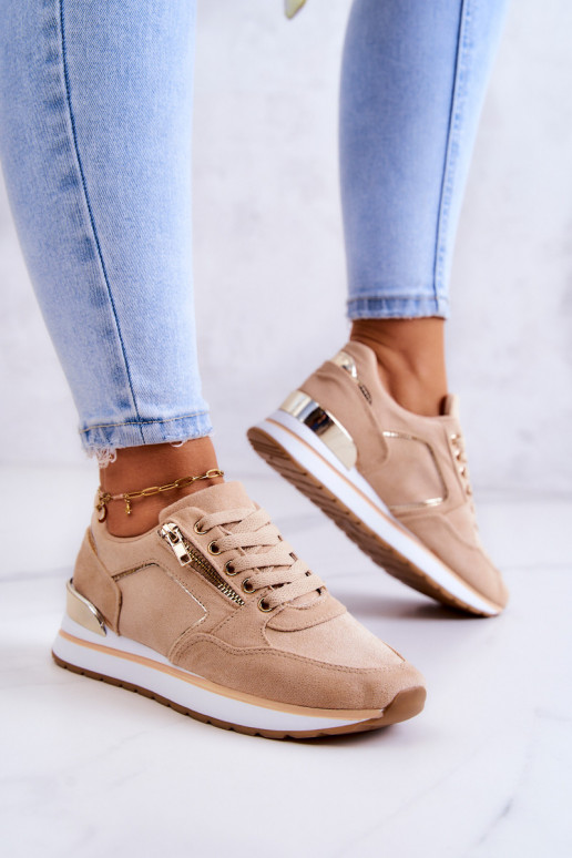 Zapatillas con plataforma en beige...