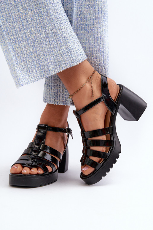 Sandalias de mujer de tacón en color negro Aninifer