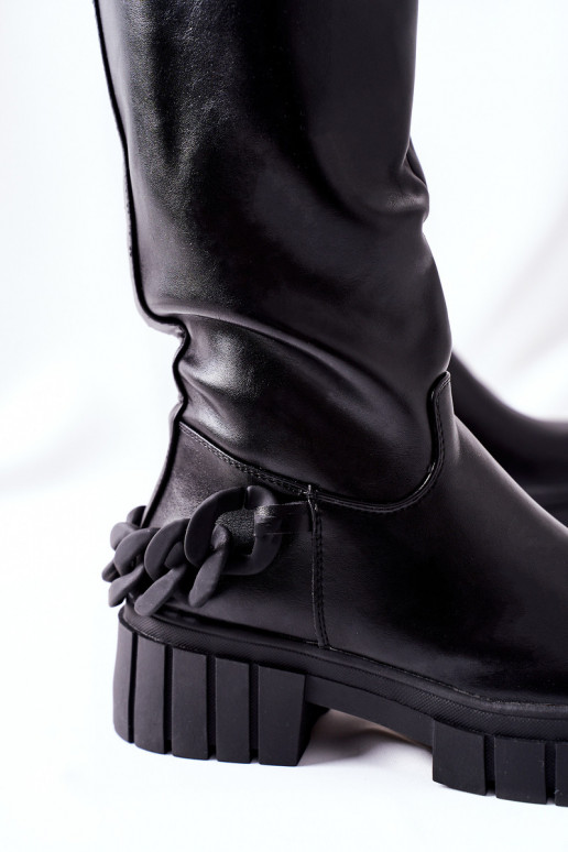 Botas largas negras con cadenas Teardown Botas largas negras con cadenas Teardown