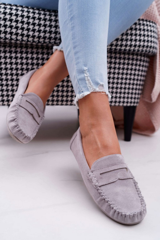Mocasines de mujer en ante gris Morreno