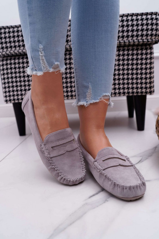 Mocasines de mujer en ante gris Morreno