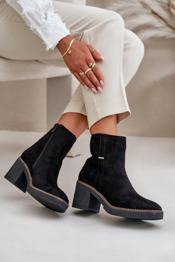 Botas con calefacción interior. de gamuza ecológicaoAe de color negro Arkesia