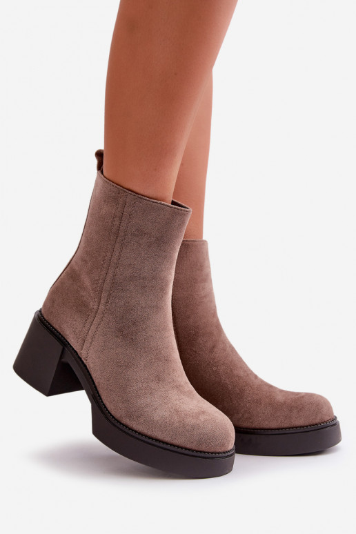 de gamuza ecológicaoAe Femenino Botas cálidas en el talón. beige Meriluna de gamuza ecológicaoAe Femenino Botas cálidas en el talón. beige Meriluna