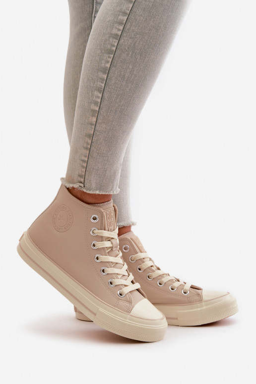 Zapatos de ocio calentamiento de cuero ecológico beige Big Star OO274934