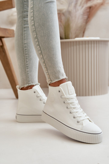 Femenino calentamiento zapatos casuales de cuero ecológico Big Star OO274788 el color blanco