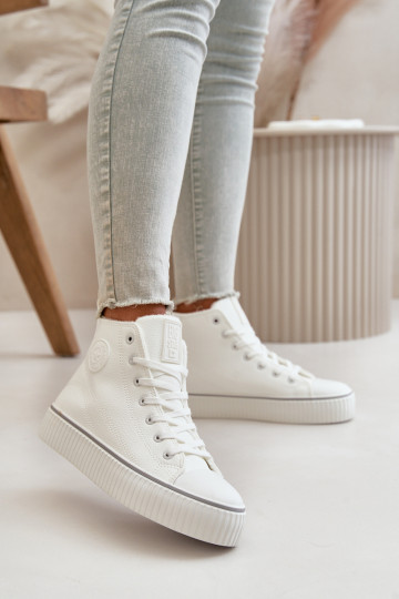Femenino calentamiento zapatos casuales de cuero ecológico Big Star OO274788 el color blanco 2