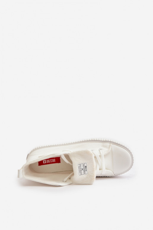 Femenino calentamiento zapatos casuales de cuero ecológico Big Star OO274788 el color blanco