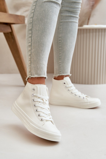 Zapatos de ocio calentamiento de cuero ecológico el color blanco Big Star OO274932 2