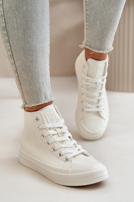 Zapatos de ocio calentamiento de cuero ecológico el color blanco Big Star OO274932