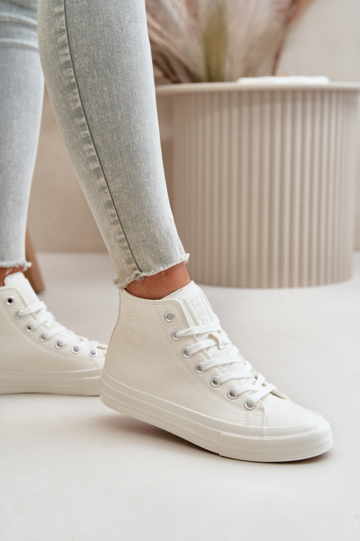 Zapatos de ocio calentamiento de cuero ecológico el color blanco Big Star OO274932