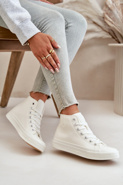 Zapatos de ocio calentamiento de cuero ecológico el color blanco Big Star OO274932