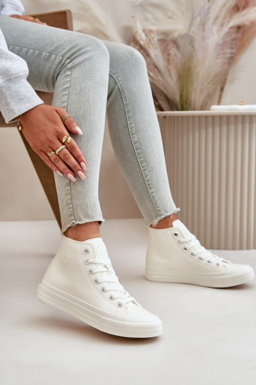 Zapatos de ocio calentamiento de cuero ecológico el color blanco Big Star OO274932