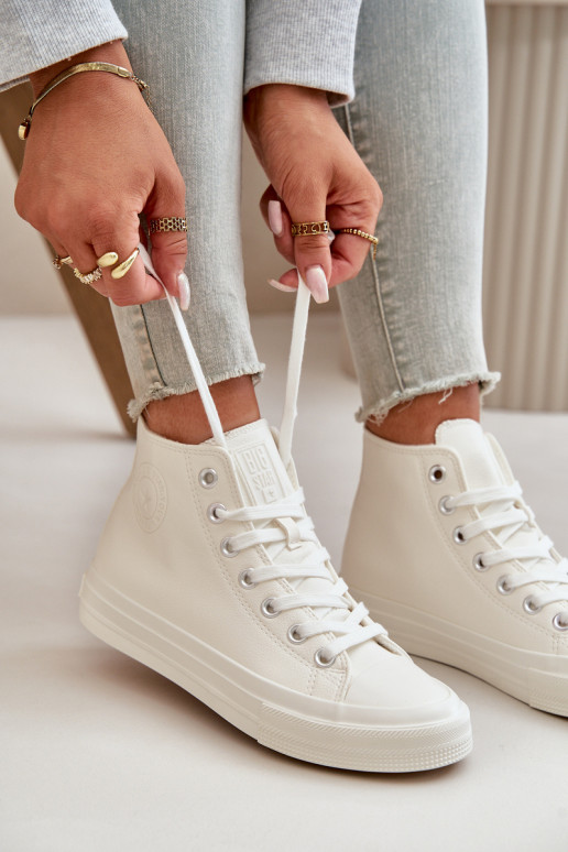 Zapatos de ocio calentamiento de cuero ecológico el color blanco Big Star OO274932