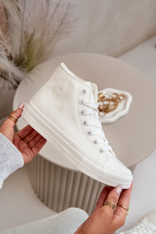 Zapatos de ocio calentamiento de cuero ecológico el color blanco Big Star OO274932