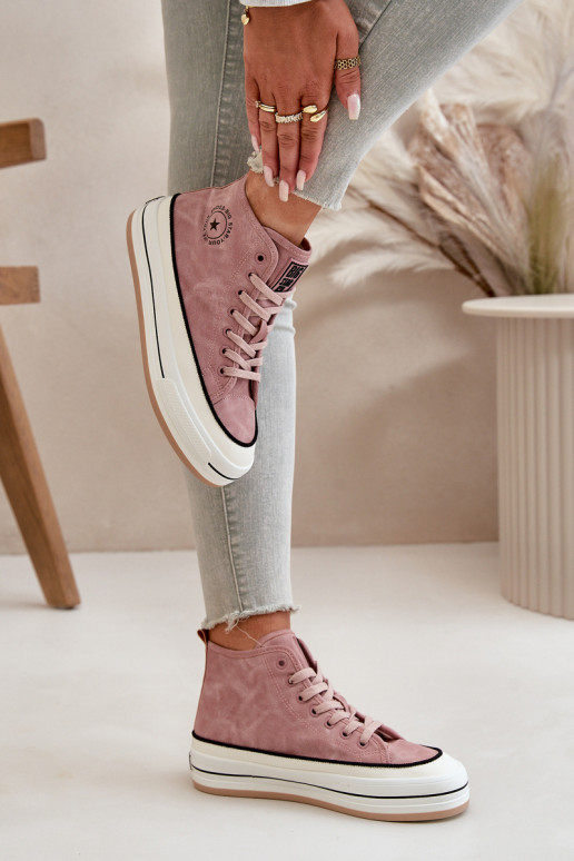 calentamiento Zapatos de ocio con una plataforma Eko Piel Big Star OO274068 color rosa